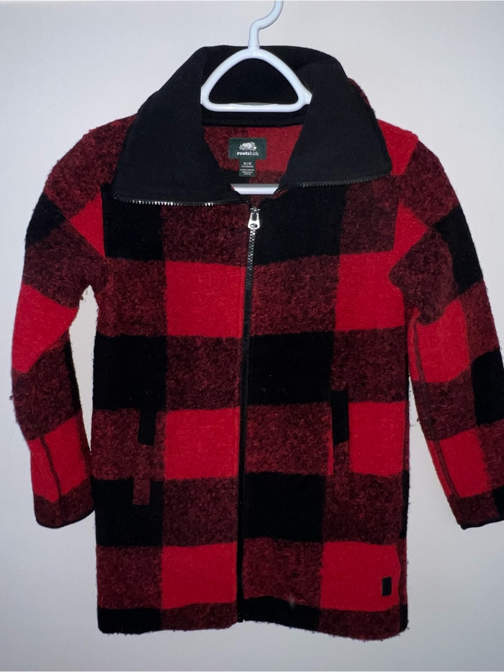 Roots Kids Red & Black Buffalo Plaid Zip Seymour Jacket